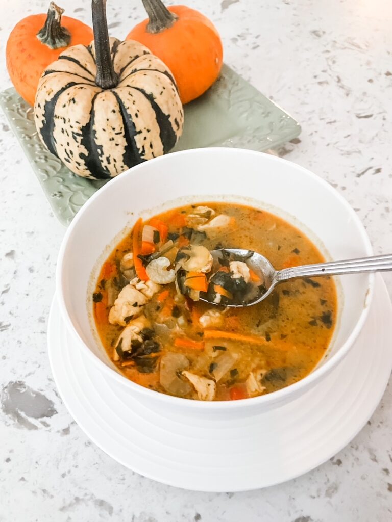 The finished Healthy and Nourishing Chicken Curry in a bowl