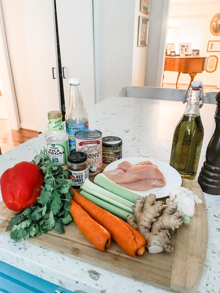 The ingredients laid out on a counter