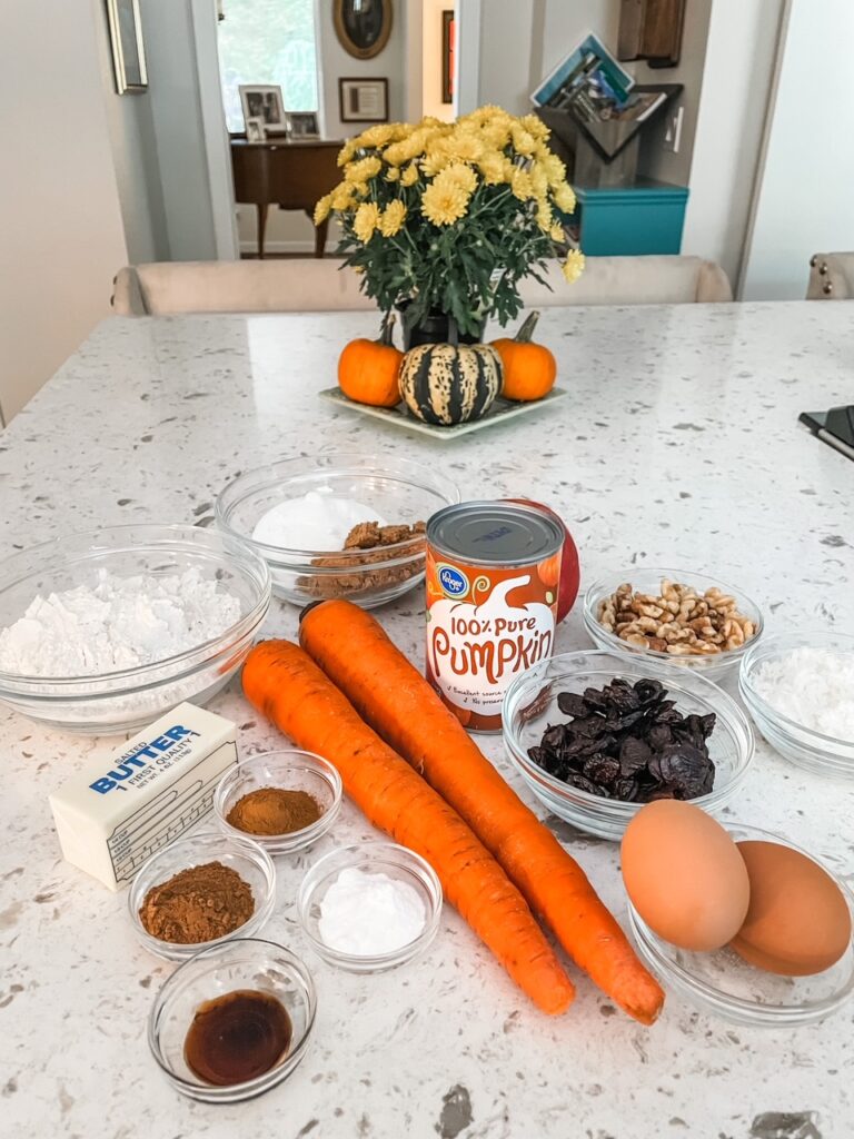 The ingredients laid out on a counter