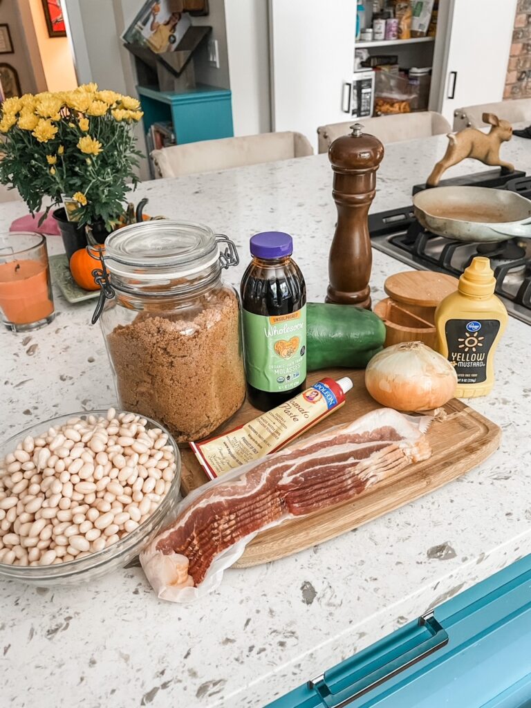 The ingredients laid out on a counter top