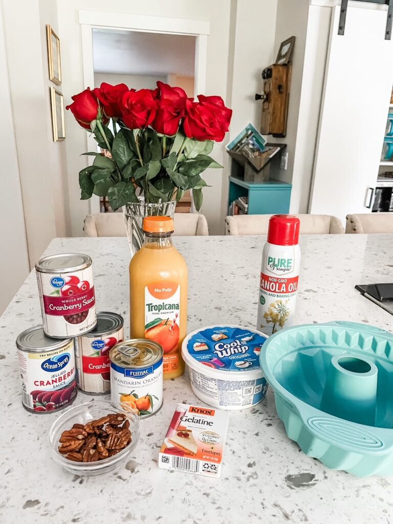 The ingredients set out on a counter