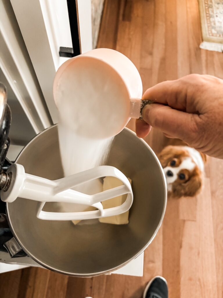 Marie creaming together the butter and sugar