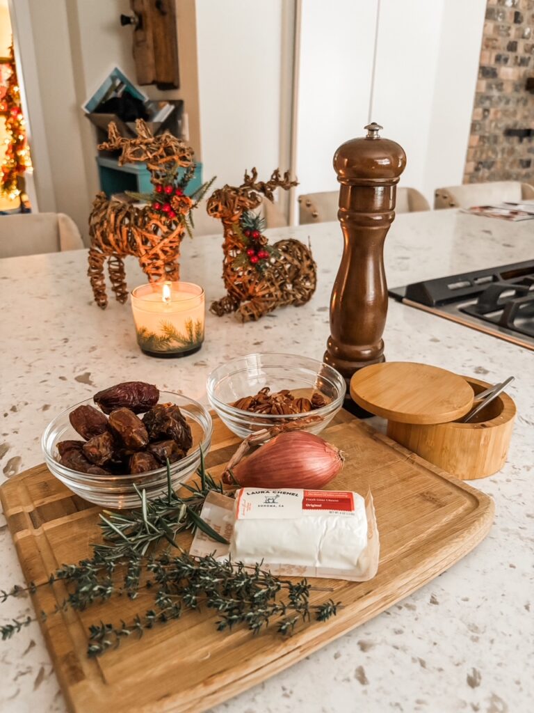 The ingredients set out on a cutting board