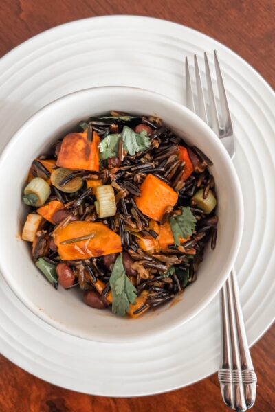 The finished Wild Rice Salad - an example of filling salads