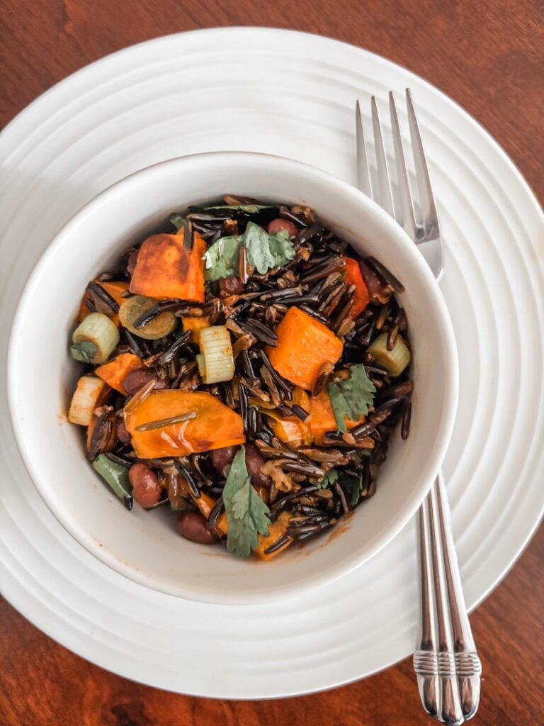 The finished Wild Rice Salad - an example of filling salads