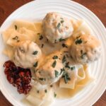 The finished and plated Gluten-Free Swedish Meatballs