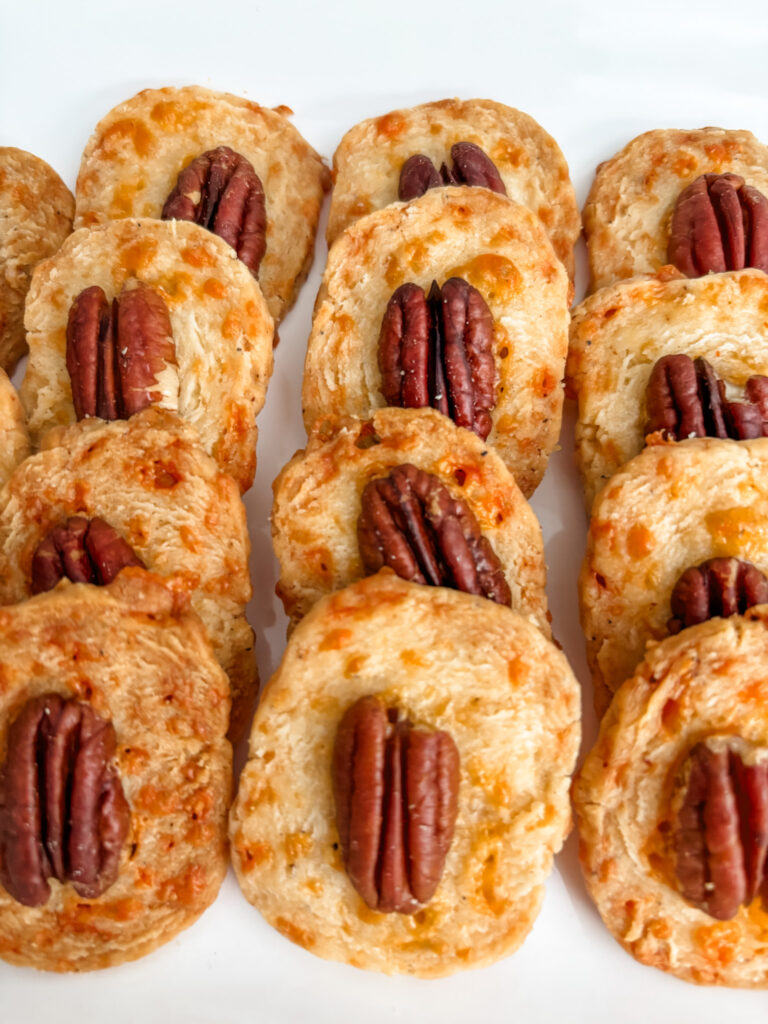 A tray full of the Southern Style Cheese Wafers