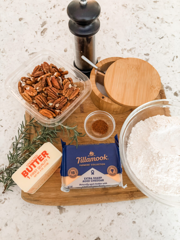The ingredients for the Southern Style Cheese Wafers