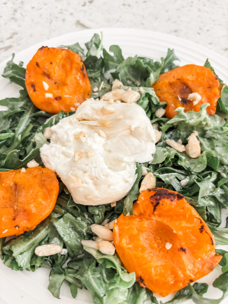 The finished and plated Burrata Salad