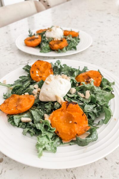 The finished and plated Burrata Salad