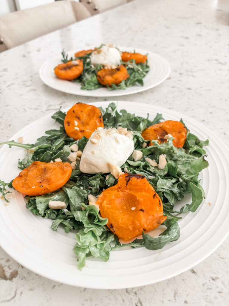 The finished and plated Burrata Salad