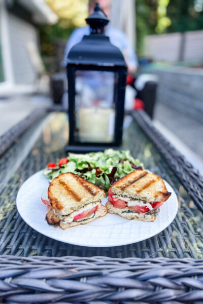 The finished Summer Tomato Recipes Grilled Caprese Sandwich