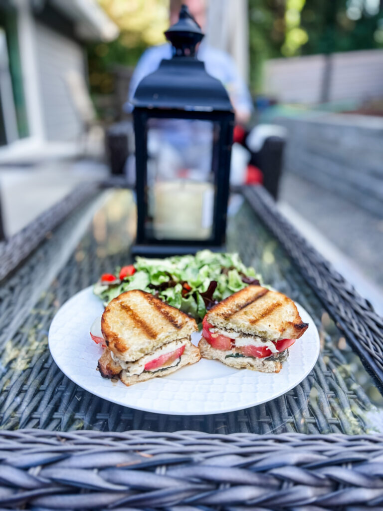 The finished Summer Tomato Recipes Grilled Caprese Sandwich