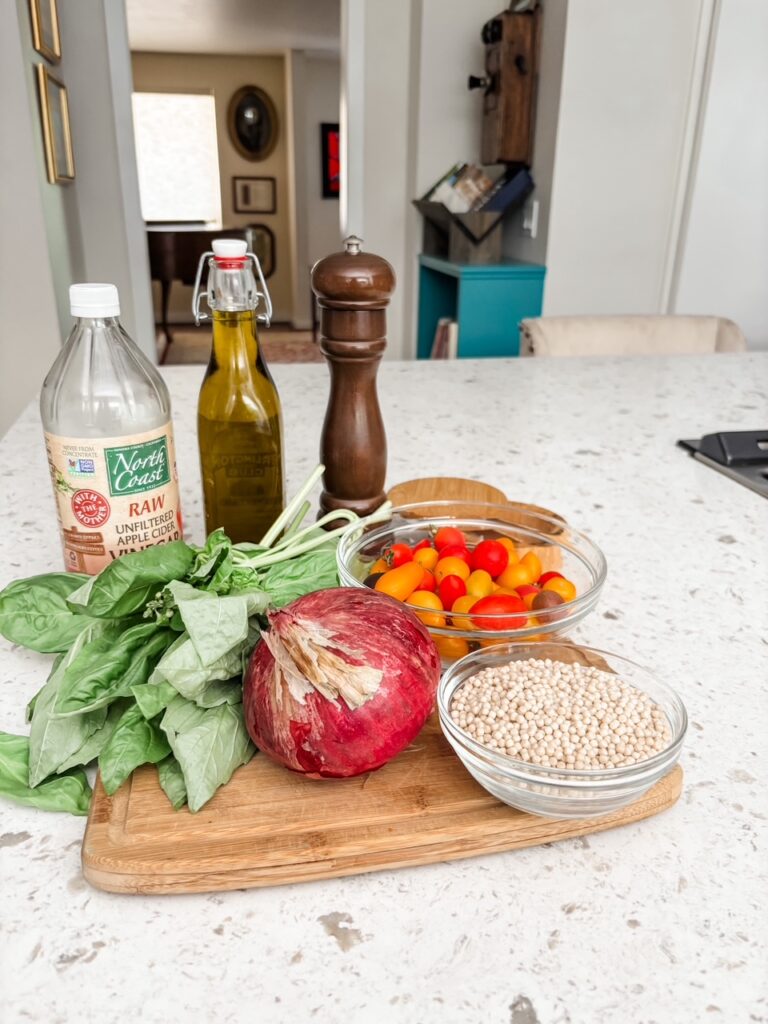 The ingredients laid out on a counter