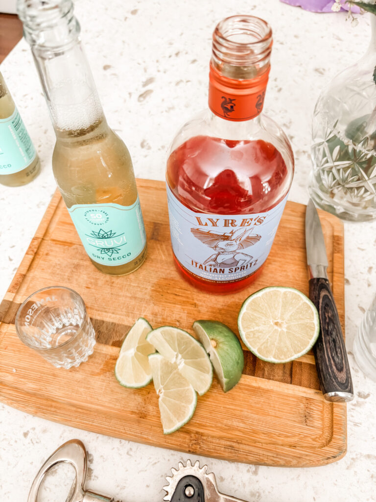 The ingredients for the Italian Spritz mocktail 