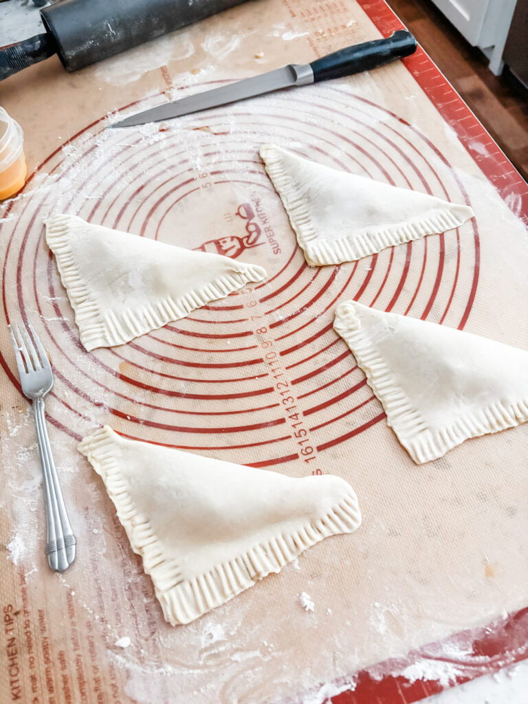 The folded and crimped turnovers