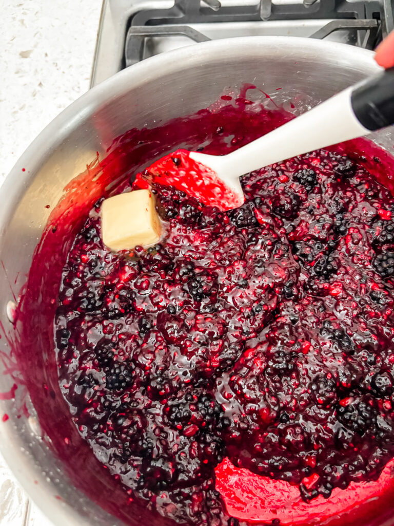 The turnover filling coming together in a saucepan
