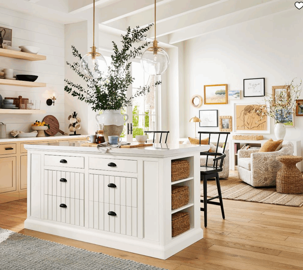 The Aubrey Storage Kitchen Island, a good option for kitchen downsizing