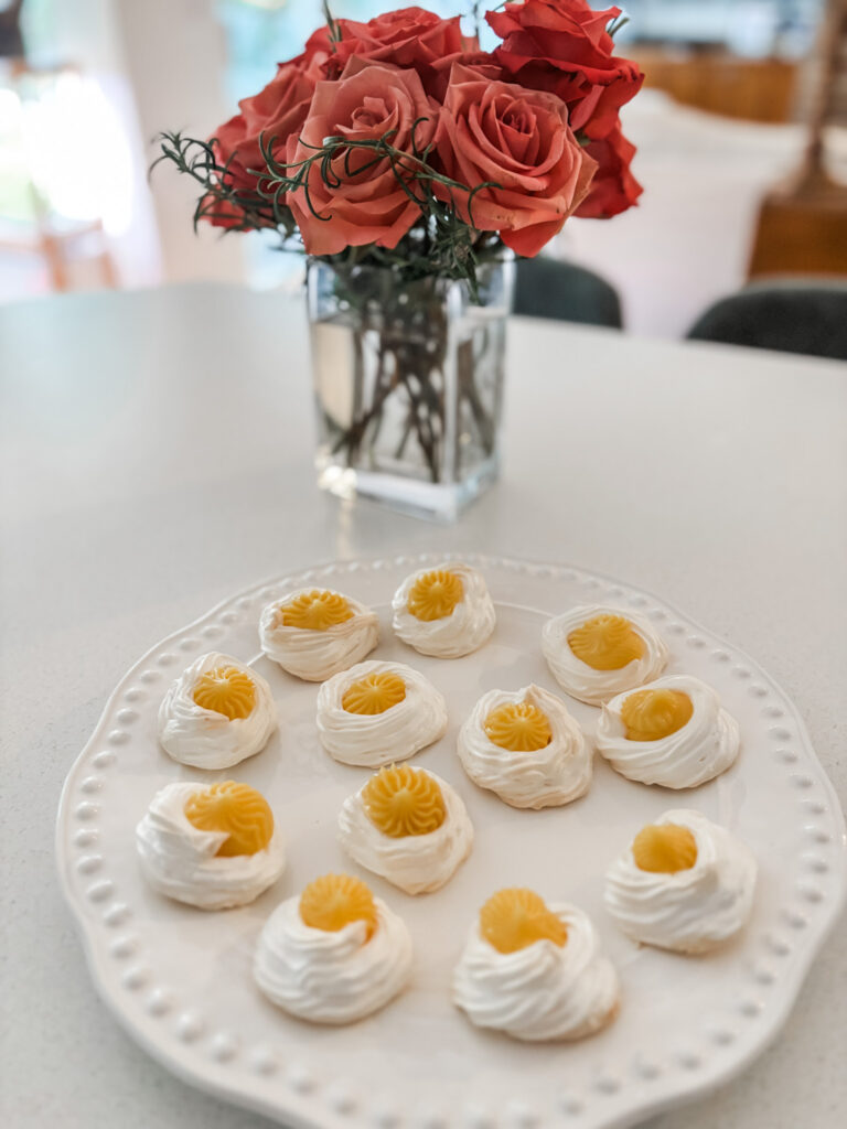 The finished Gluten Free Lemon Meringue Bites on a plate