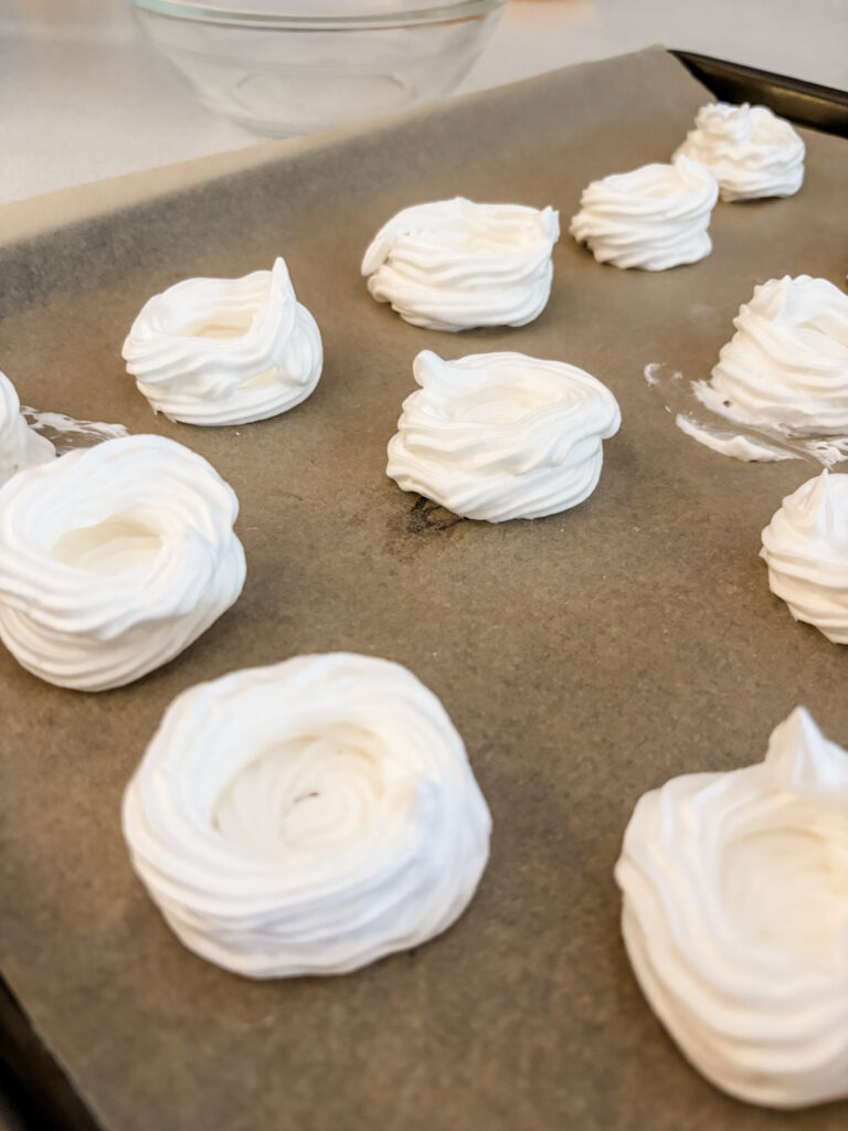 The meringue "nests"
