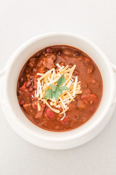 The finished beef chipotle chili