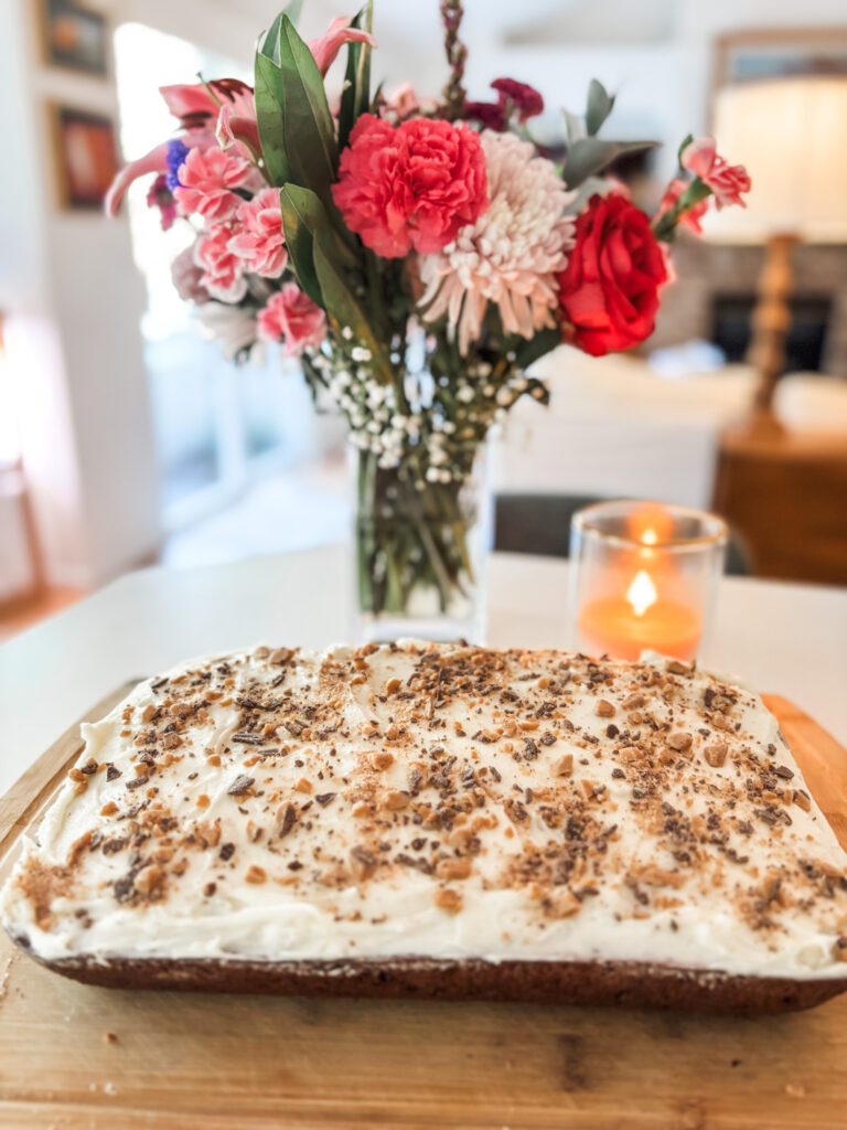 The final cake on a counter top
